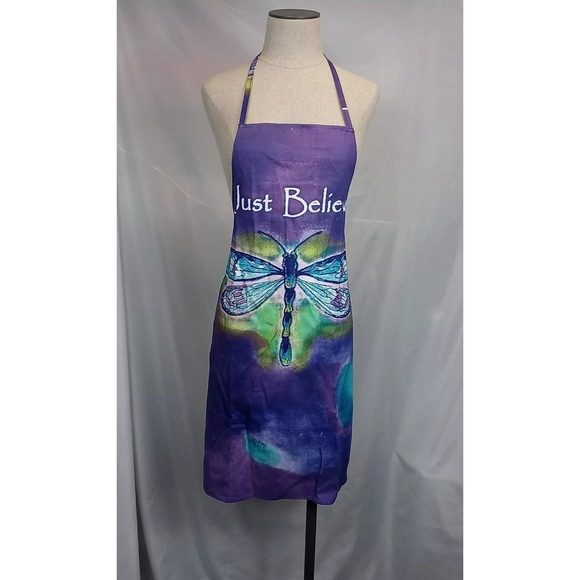Dragonfly Apron Just‎ Believe Pretty Purple Enchanted Stylish All Purpose Apron - Picture 5 of 15